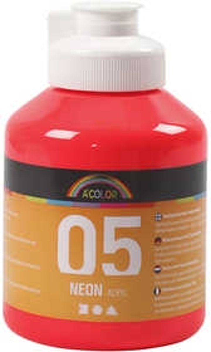 A-Color acrylverf, neon rood, 05 - neon, 500ml [HOB-32616]